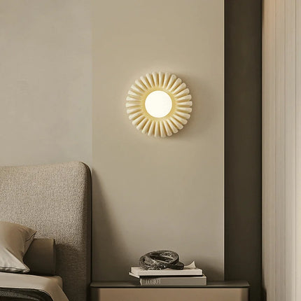 Applique murale ronde en verre blanc haut de gamme rétro — LZ4X7Q9
