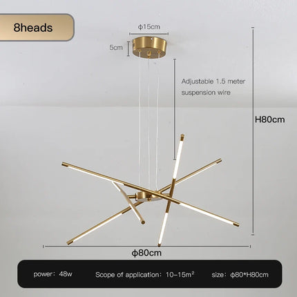 Lustre LED en forme de bâton pour décoration intérieure — LZ4X9P