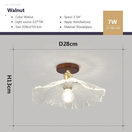 Suspension décorative nordique en verre et bois pour intérieur — LZ4X9P