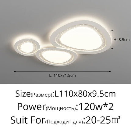Lustre LED moderne galets style gypsophile avec protection des yeux — LZ4X9T1