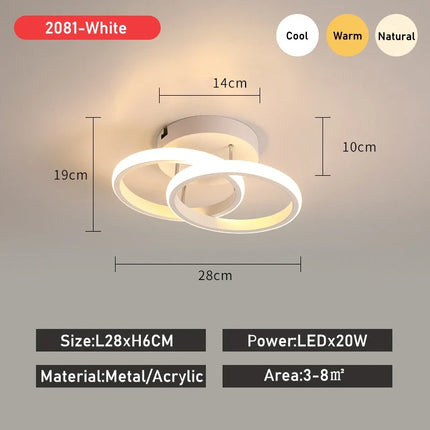 Plafonnier LED moderne en acrylique pour allée et balcon — LZ4X9Q2J