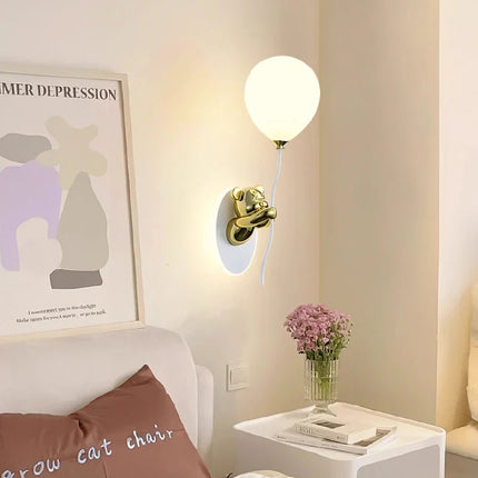 Applique murale LED ours doré en verre pour chambre enfant — LZ4X9T1