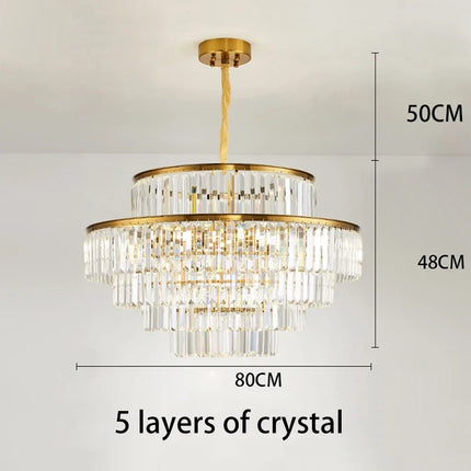 Lustre décoratif moderne en cristal doré pour intérieur — LZ4X9J