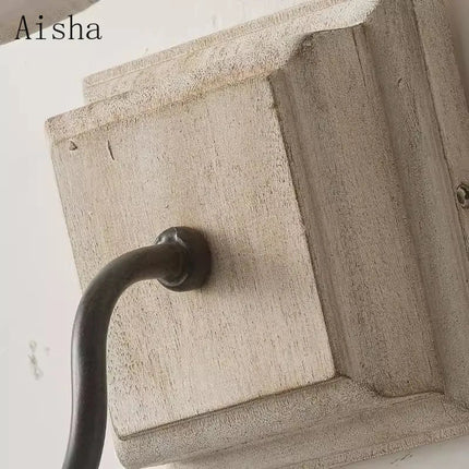 Applique murale décorative en tissu et bois massif style rétro — LZ4Q9W2
