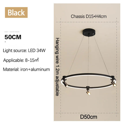 Suspension moderne à anneau avec spots décoratifs pour intérieur — LZ4X9P