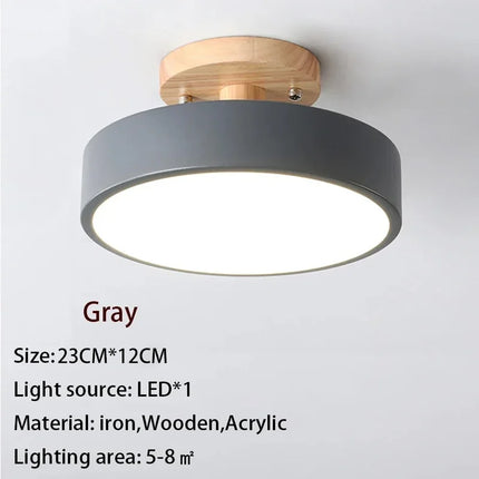 Plafonnier LED en bois au design nordique pour intérieur élégant — LZ4X9P2