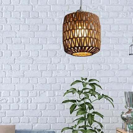 Suspension en abat-jour tissé en rotin naturel — LZ4X9P