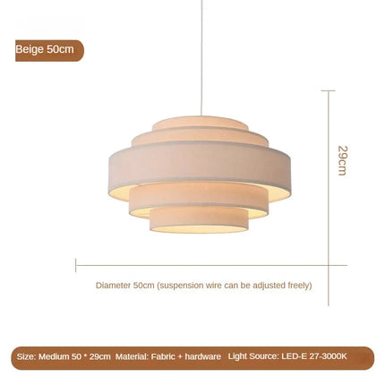 Lustre suspension en tissu pour éclairage minimaliste personnalisé — LZ4X9M