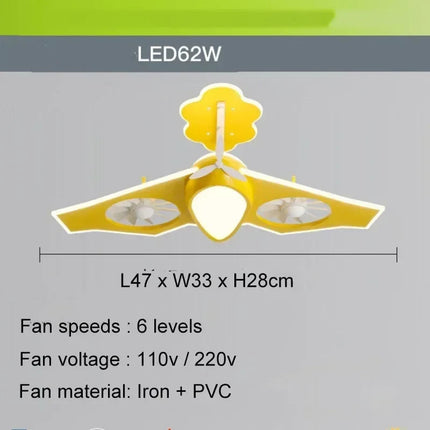 Plafonnier ventilateur électrique au design moderne pour chambre d'enfants — LZ4X9T