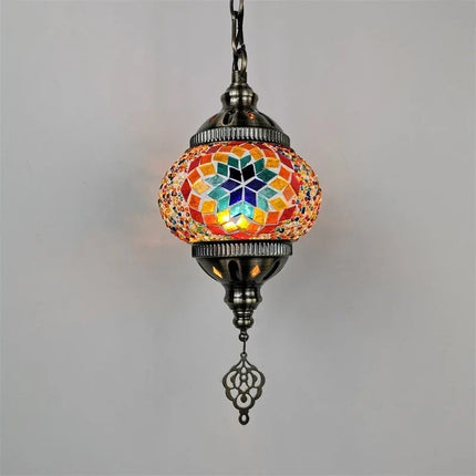 Suspension en verre teinté style méditerranéen au design bohème romantique — LZ4X9P