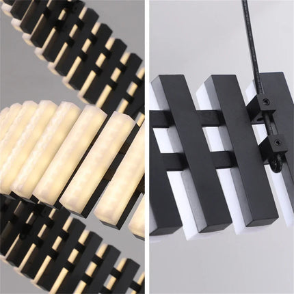 Lustre suspension noir et blanc pour salon et restaurant — LZ4X9P2J