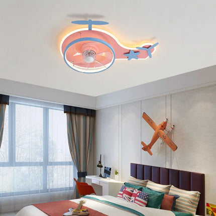 Plafonnier LED ventilateur avion pour enfant avec télécommande réglable — LZ4X9T