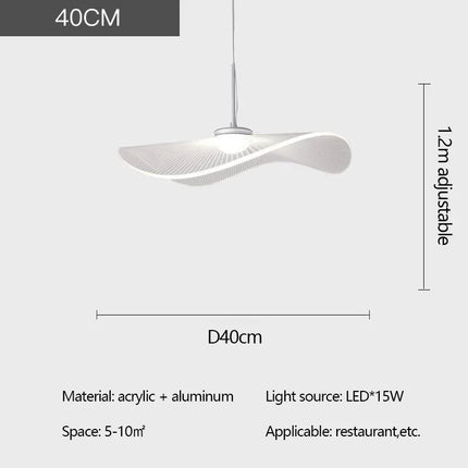 Suspension plafonnier chapeau paille acrylique nordique pour salon et chambre — LZ4X9M