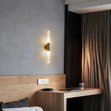 Applique murale moderne en verre avec éclairage minimaliste en métal — LZ4X9T2