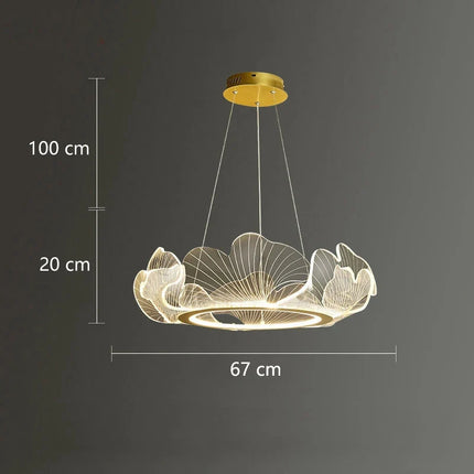 Lustre LED postmoderne réglable motif feuille de lotus minimaliste — LZ4X9Q2