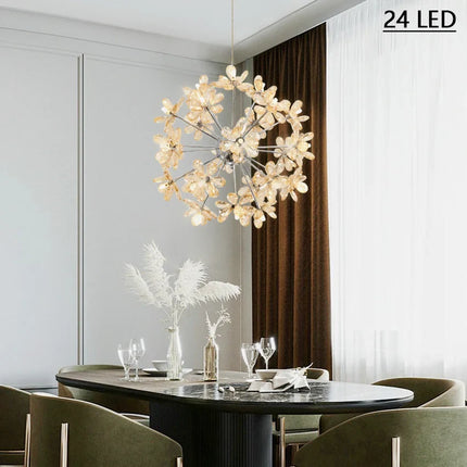 Lustre moderne LED boule ronde effet pissenlit Sandyha — LZ4X9Q2