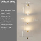 Suspension dorée 3 lumières A / Lumière chaude 3000K