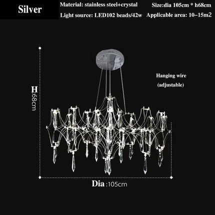 Lustre moderne en cristal pour intérieur élégant — LZ4Q7M2