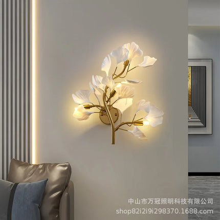 Applique murale LED design feuille de ginkgo pour hall et salon — LZ4X9M
