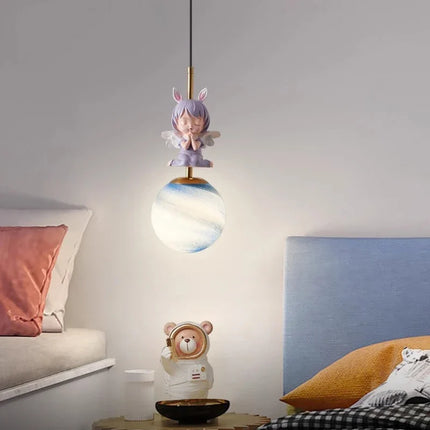 applique murale ange moderne pour chambre d'enfant décorative