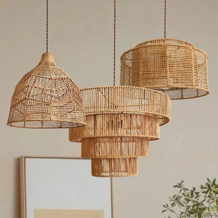 Suspension en corde de chanvre style wabi-sabi pour intérieur raffiné — LZ4X7B