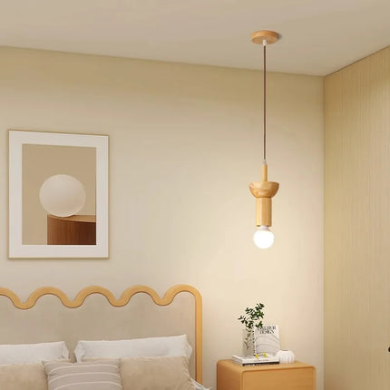 Suspension moderne en rondins style japonais pour intérieur élégant — LZ4X9P2Q
