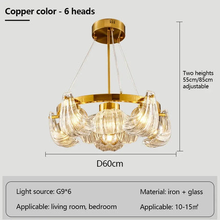 Lustre en verre coquille avec lampes LED créatives — LZ4N7Q2J