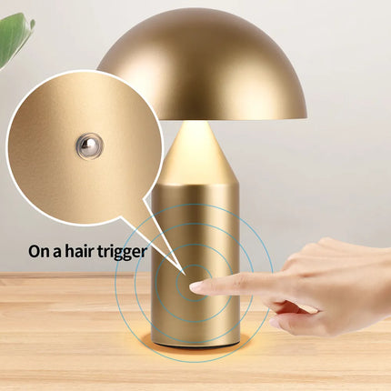 Lampe de table champignon LED rechargeable à interrupteur tactile pour chambre et salle à manger — LZ4D9Q7