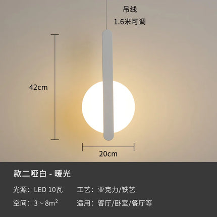 Suspension moderne géométrique en acrylique LED forme lune — LZ4X9B