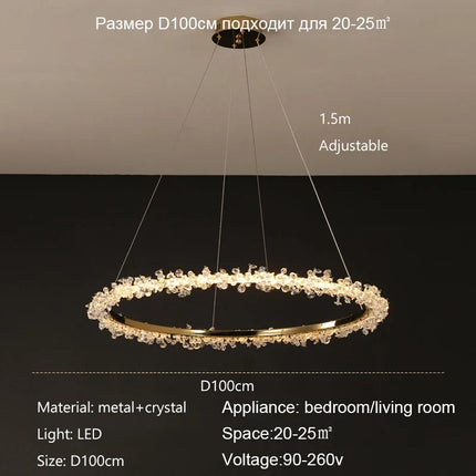 Lustre suspension moderne en cristal de luxe décoratif — LZ4P9X