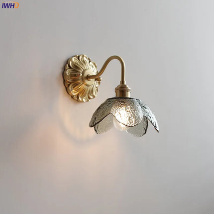 Applique murale LED en verre gris fumé et cuivre moderne — LZ4X9T2