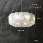 Diamètre B 120 cm / Cadre argenté / Lumière chaude