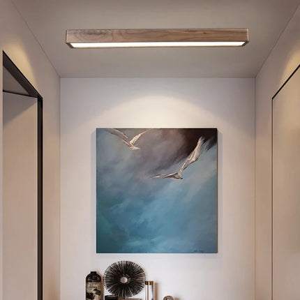 Plafonnier carré LED en bois au design moderne pour intérieur — LZ4X9P2