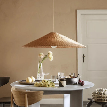 Suspension conique en rotin de bambou style zen — LZ4P9X7