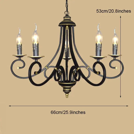 Lustre suspension rétro européen en fer pour décoration intérieure — LZ4X9P