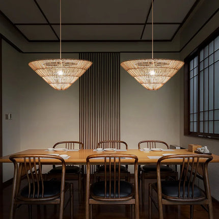 Suspension en rotin fait main style nordique wabi sabi — LZ4X9Q