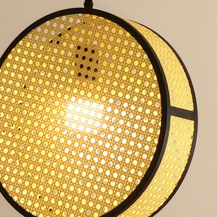 lustre créatif en rotin tissé pour décoration intérieure élégante