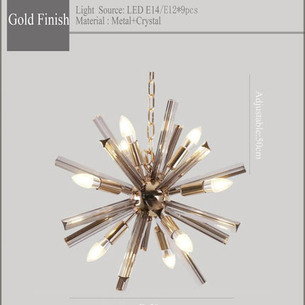 lustre moderne en cristal design pissenlit pour intérieur élégant