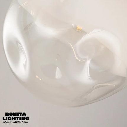 Suspension en verre translucide à bulles semi-givrées moderne — LZ4X9P