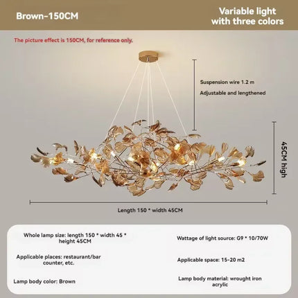 Lustre nordique Artpad avec feuilles en acrylique pour intérieur — LZ4X9M