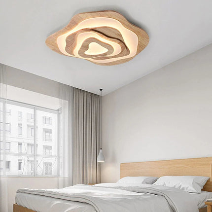 Lustre LED moderne en bois pour loft et chalet connecté — LZ4X9P2