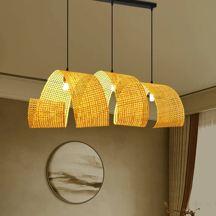 Lustre suspension en bambou style japonais pour déco zen asiatique — LZ4X9T2