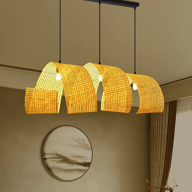 lustre en bambou style japonais pour décoration zen asiatique