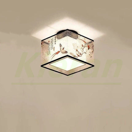 Plafonnier LED moderne motif lotus et oiseau pour hôtel et KTV — LZ4X9T