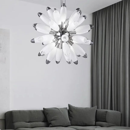 Lustre en verre à globe large avec quincaillerie élégante — LZ4T9QJ