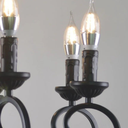 Lustre suspension rétro européen en fer pour décoration intérieure — LZ4X9P
