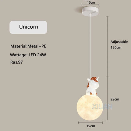 Suspension animaux dessin animé chat astronaute et licorne pour enfants — LZ4X9P