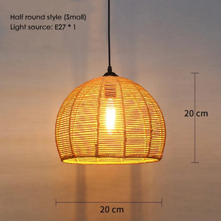 Sisal chanvre corde suspension plafonnier Lustre suspendu Lustre fer main tressage rustique rétro pour salle à manger décor