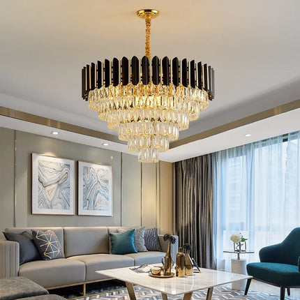 Lustre LED moderne de luxe en cristal, forme ronde ou allongée — LZ4P7X