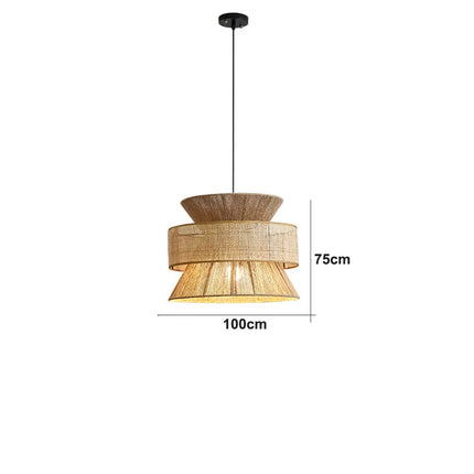 Suspension rotin cannage style Sabi Wabi chinois — LZ4X9Q2